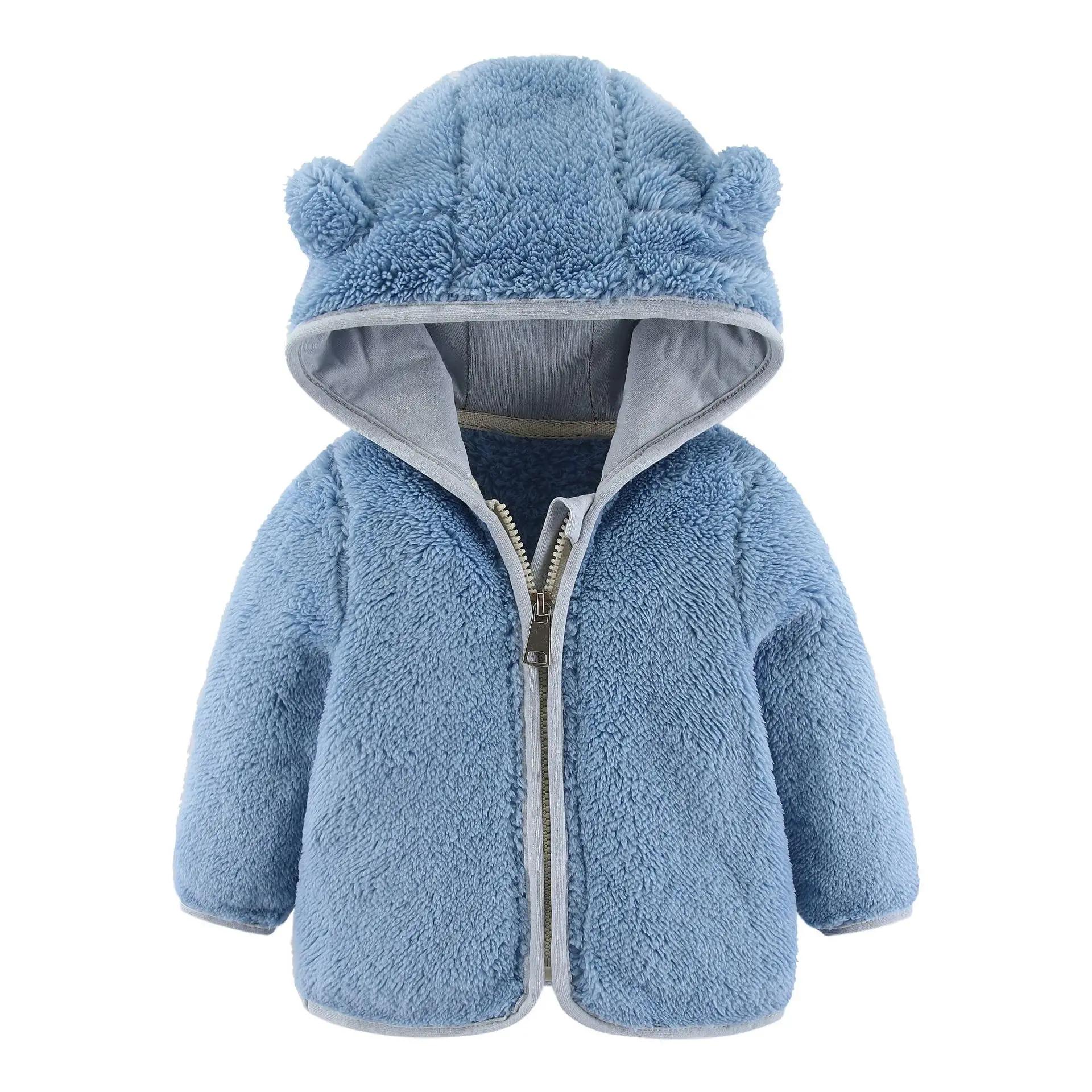 Manteau polaire pour enfants de 0 à 3 ans, veste chaude à manches longues avec oreilles d'ours, vête
