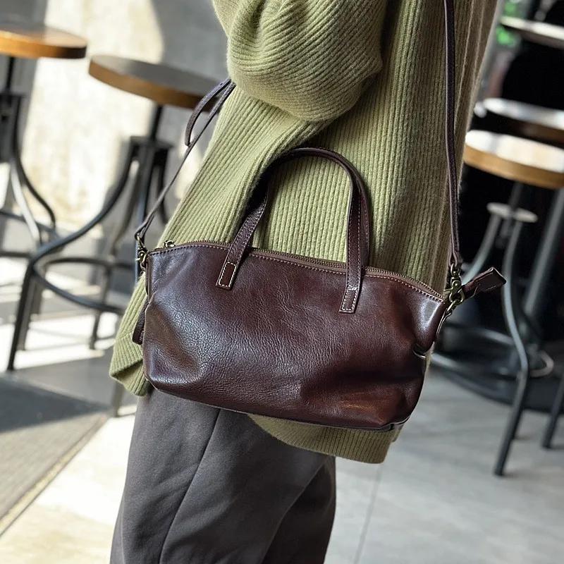 Sac à main pour femme Johnature, décontracté et polyvalent, en cuir véritable, nouveau modèle 2026,