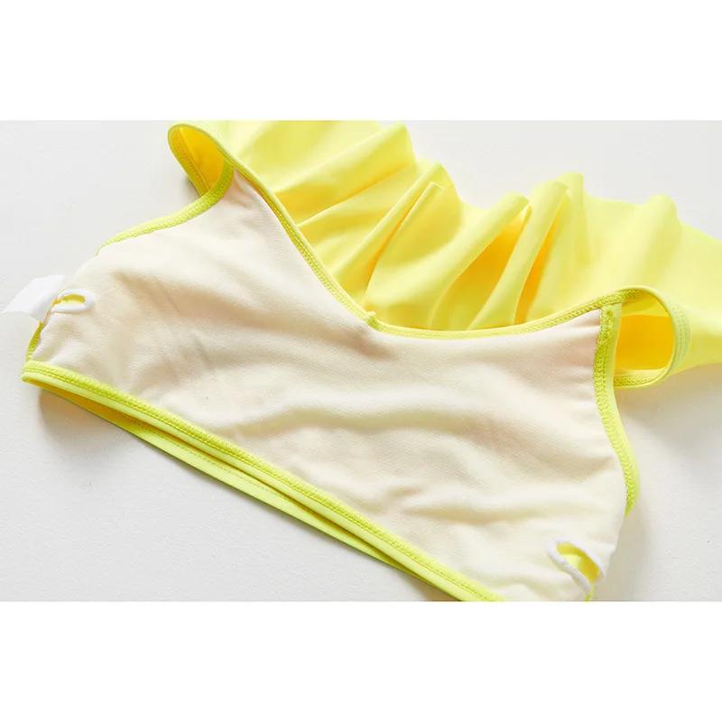 Maillot de bain fendu pour enfants, grand maillot de bain pour enfants et filles, grand bord à volan
