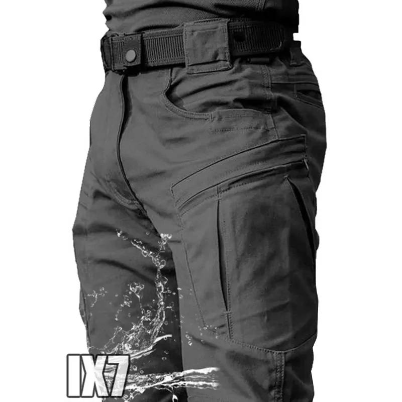 Pantalon cargo imperméable pour homme, jogging militaire masculin, pantalon élastique à poches multi