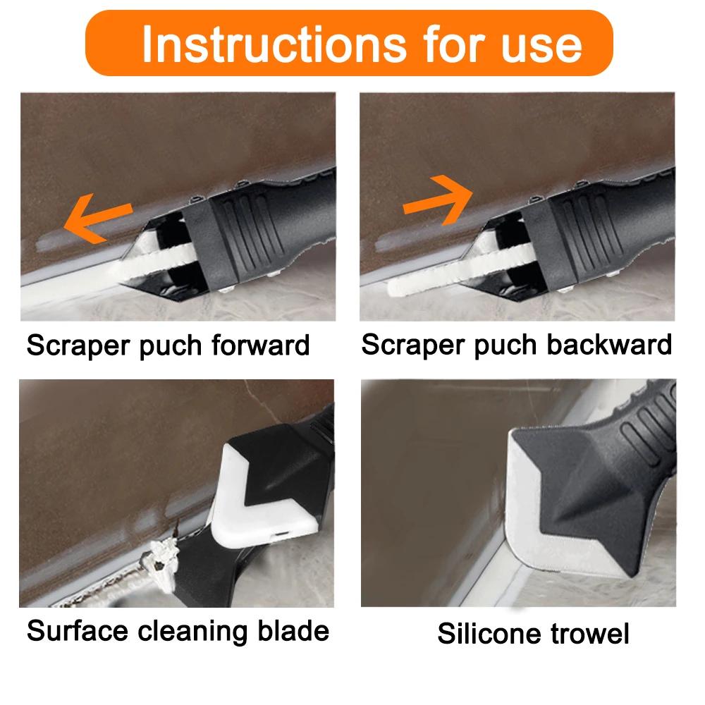Grattoir en Silicone 5 en 1, ensemble d'outils de dissolvant lisse, finition de calfeutrage, Kit de