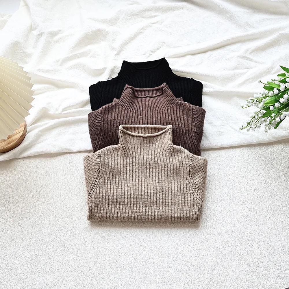 MILANCEL Pulls pour enfants, nouveau printemps-automne, col roulé, pull pour garçons, tricot pour ga