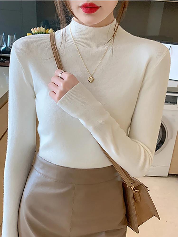 Pull col roulé AOSSVIAO pour femme, nouvelle collection 2026, hauts extensibles, pulls tricotés à ma