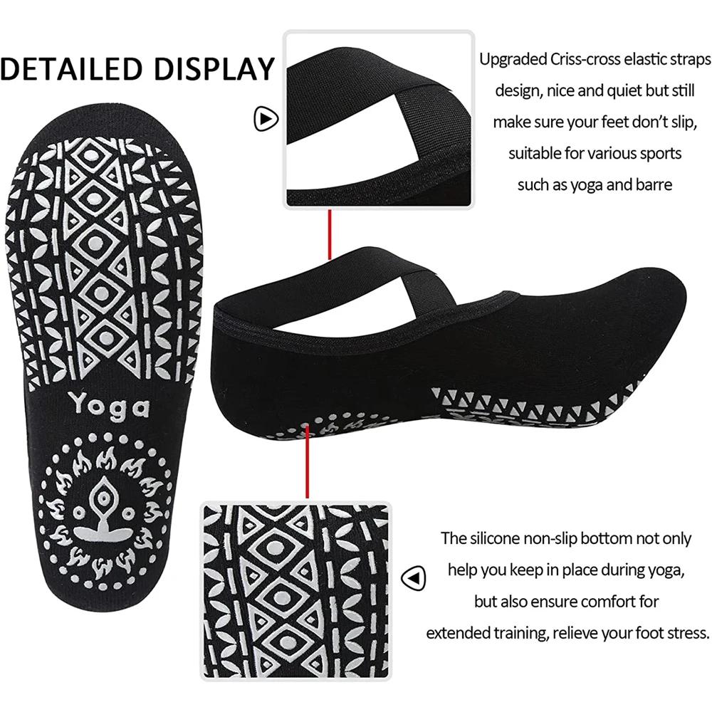 Chaussettes de yoga femmes antidérapantes en silicone - Pour pilates, ballet et fitness
