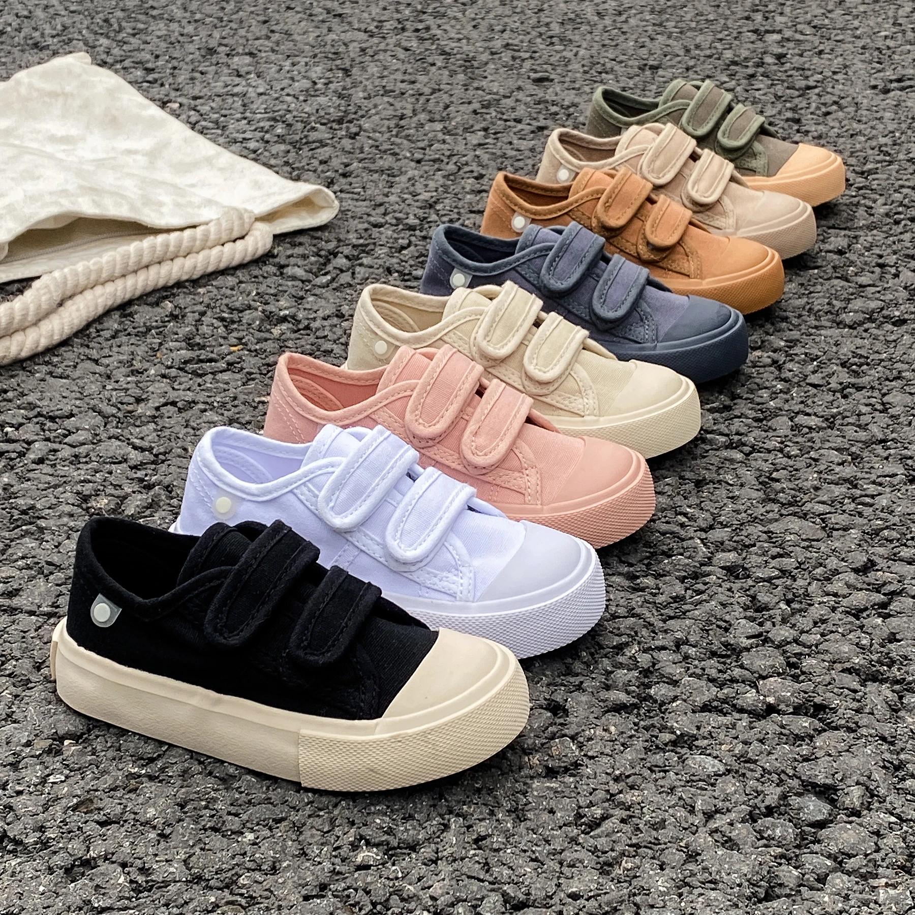 Chaussures en toile basses pour enfants, coloris bonbon, modèle 8003, pour garçons et filles, respir