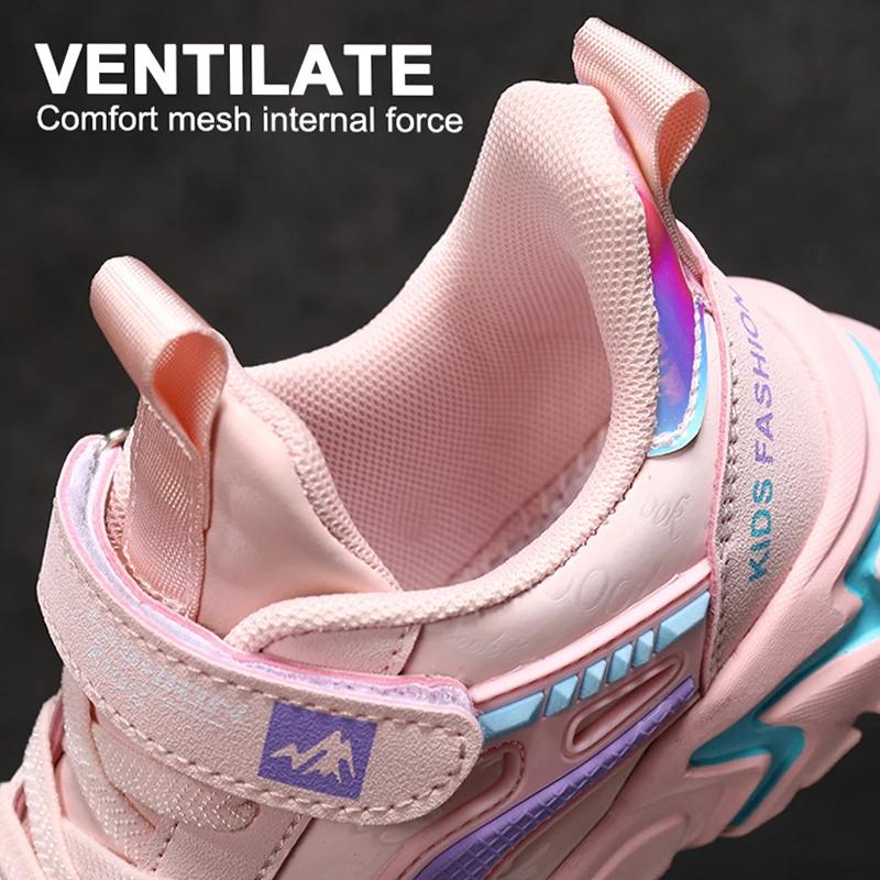 Chaussures de course pour filles enfants - Baskets respirantes antidérapantes pour le sport scolaire