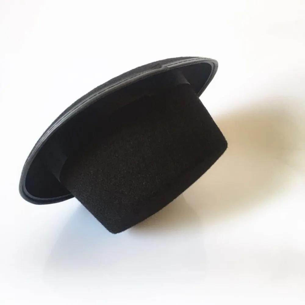 Chapeau haut-de-forme noir pour enfants et adultes, chapeau de magicien pliable de luxe, accessoire