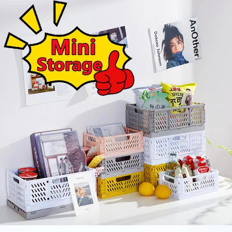 Nouveau Mini support de papeterie pliable empilable en plastique Simple mignon étudiant bureau boîte