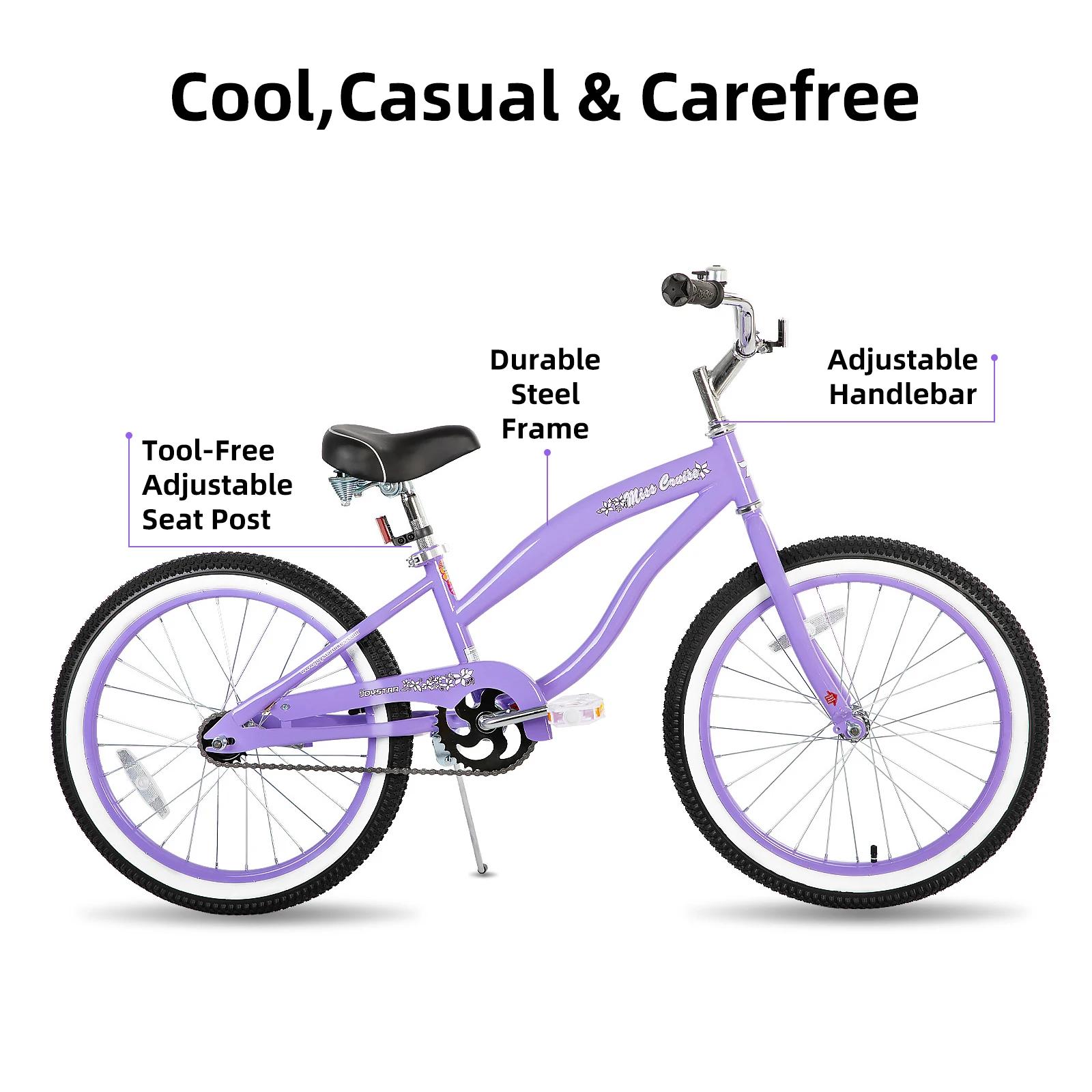 YSTAR-Beach Cruiser Bike pour filles, garçons, hommes et femmes, vélos à vitesse unique pour enfants