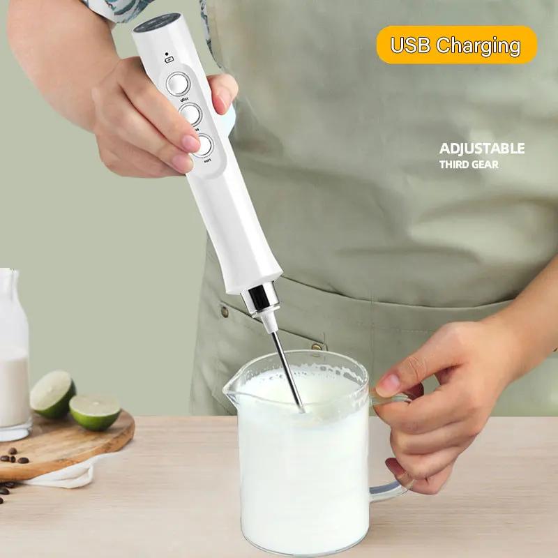 Mousseur à lait électrique Portable 3 en 1, mousseur Rechargeable Portable, mélangeur de boissons à