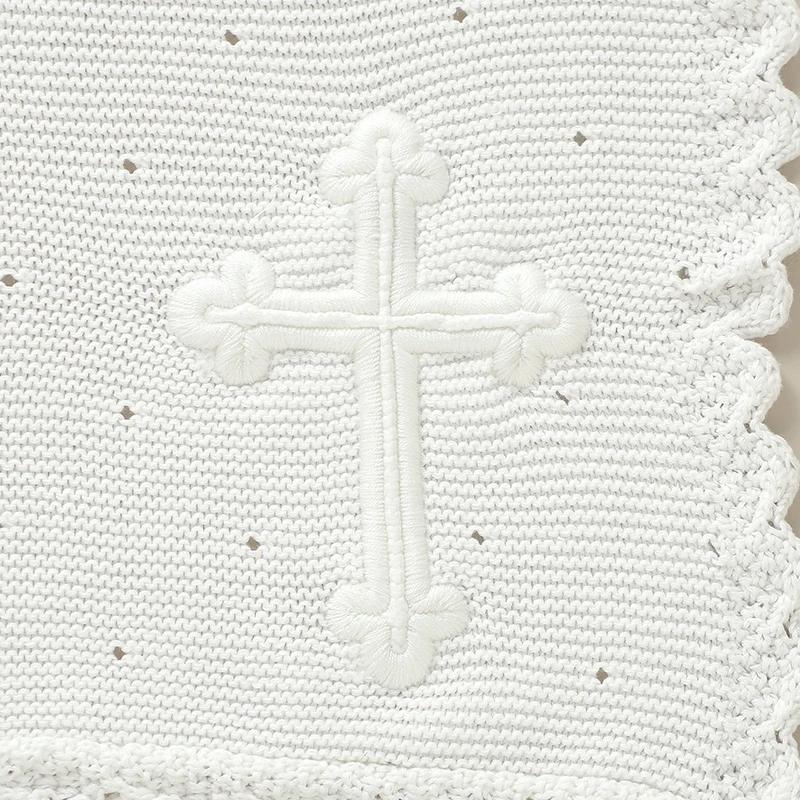 Couvertures de baptême pour bébé, 100x80cm, tricot doux en coton avec coutures croisées, pour nouvea