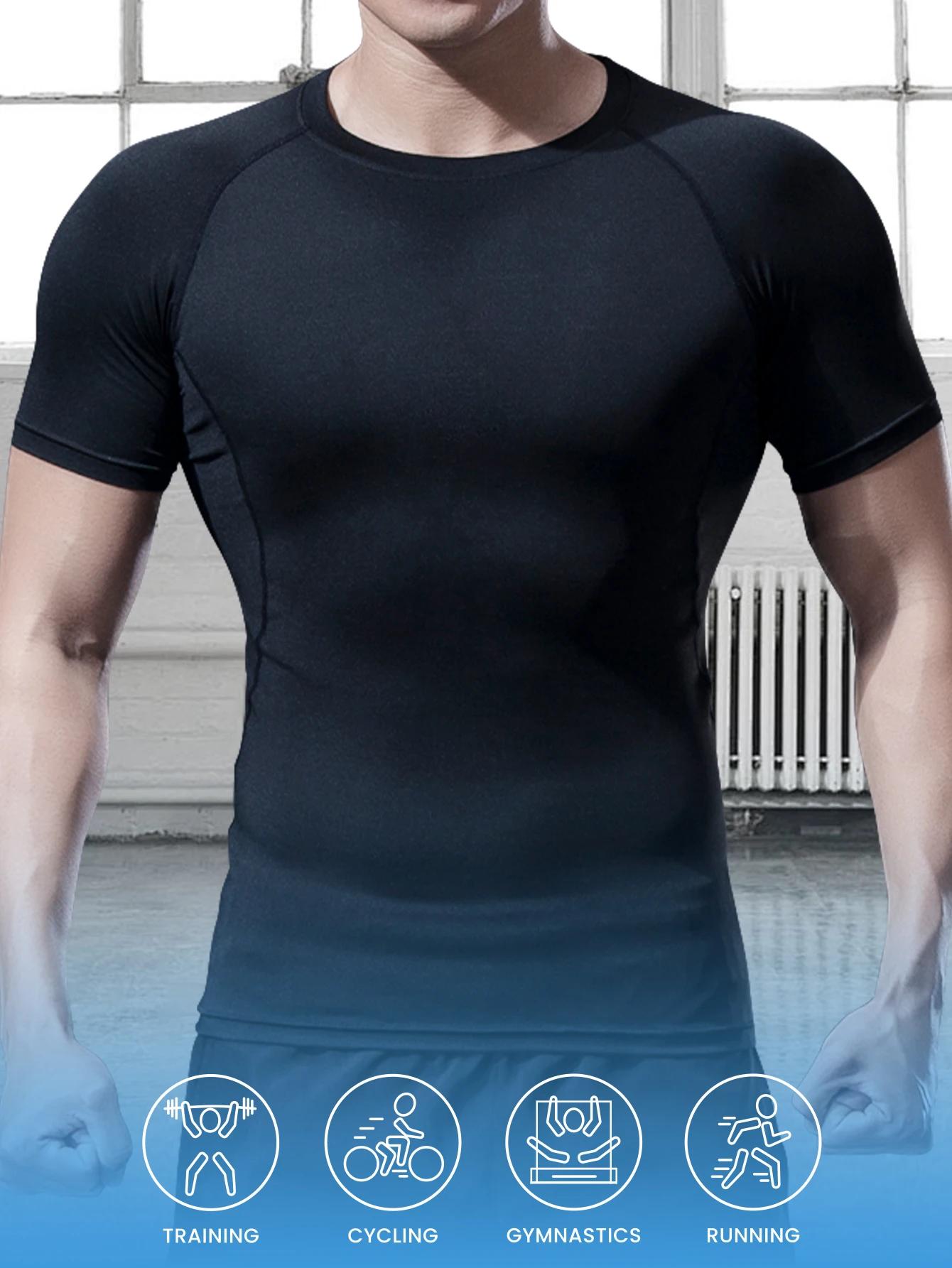 T-shirt d'entraînement de gymnastique pour hommes, plein air, Jogging, vêtements de sport de course,