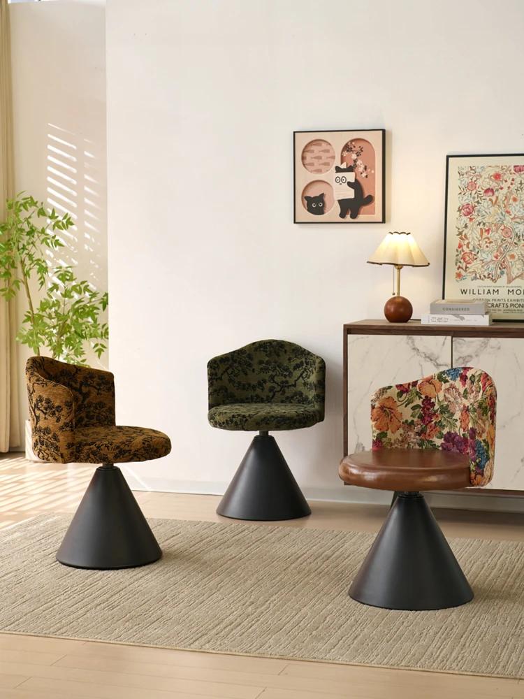 Chaise de maquillage de luxe légère pour chambre à coucher, style nordique, dossier rotatif, coiffeu
