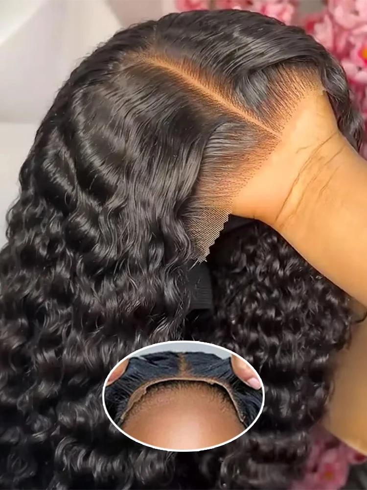 CEXXY Perruque Boucles Cheveux Humain Perruque Cheveux Humain Sans Colle perruque sans colle prête à