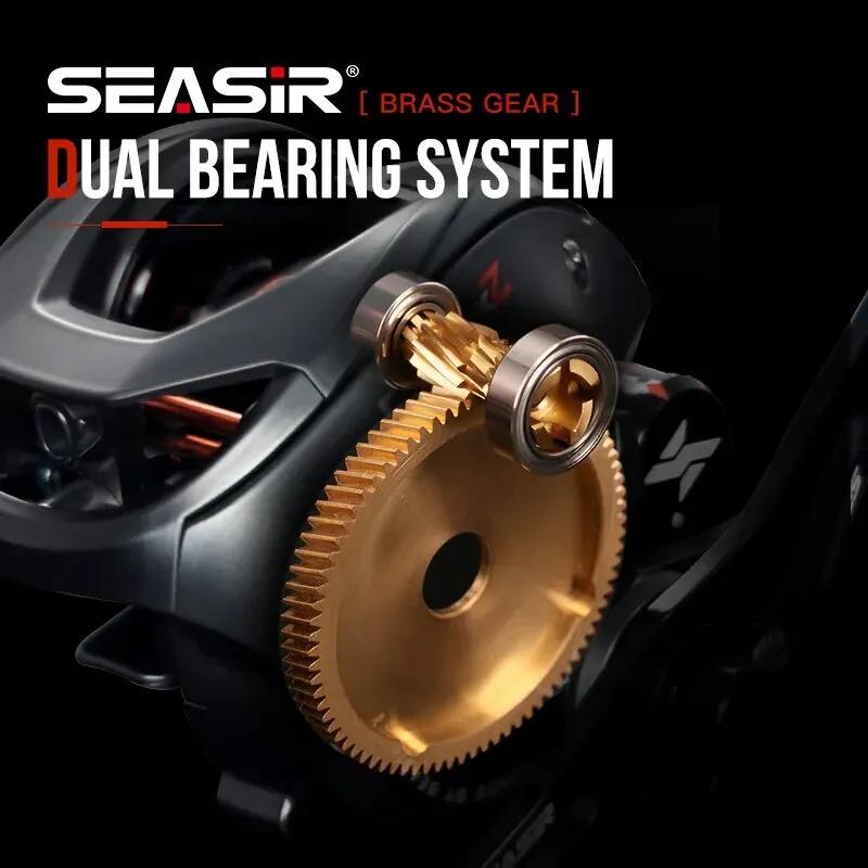 SEASIR-Moulinet de pêche Baitcasting X2, roulement en céramique hybride, rondelle en fibre de carbon