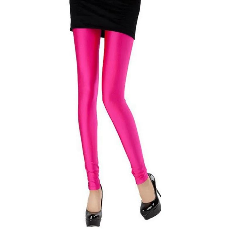 Nouveau printemps solide bonbons néon Leggings pour femmes haute étiré femme Legging pantalon fille
