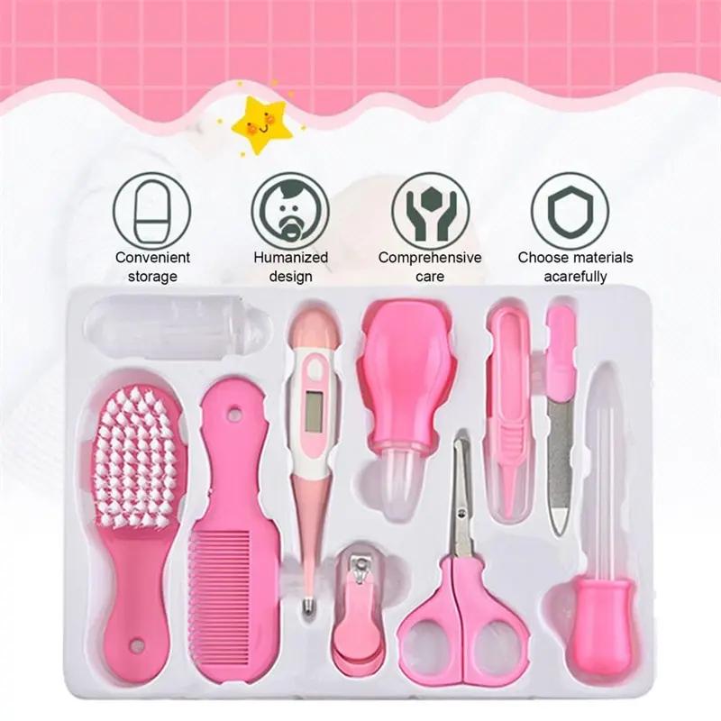 Kit de soins de santé pour bébé, 10 pièces/ensemble, pour enfants, ongles, cheveux, thermomètre, bro