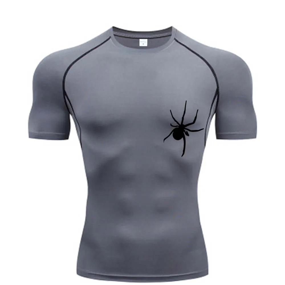 T-Shirt d'été à manches courtes pour hommes, chemise de course, vêtements de sport à Compression, ha