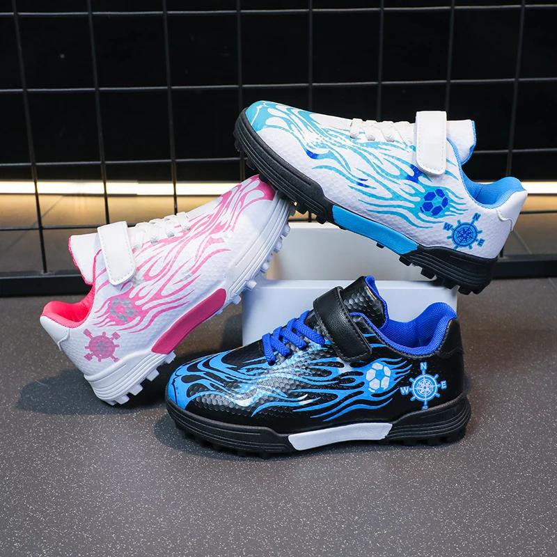 Chaussures de football coordonnantes respirantes pour enfants, chaussures de football pour garçons e