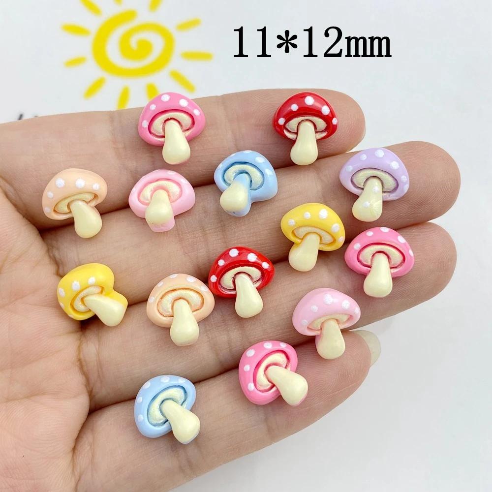 30 pièces nouveau mignon résine petit champignon dos plat ornement fabrication de bijoux manucure ac