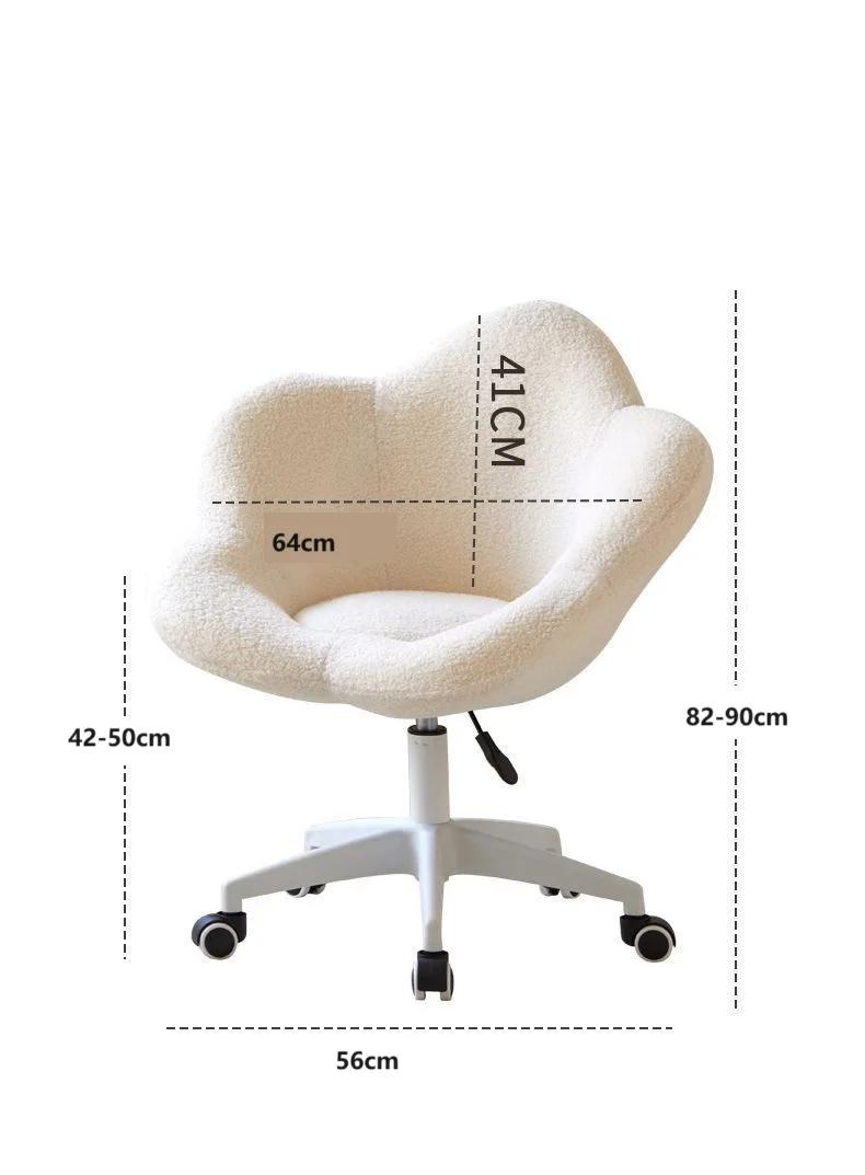 FORMWELL-Chaise de Bureau à Domicile en Laine d'Agneau Réglable, avec Dossier Mi-Dessus, Touffeté Mo