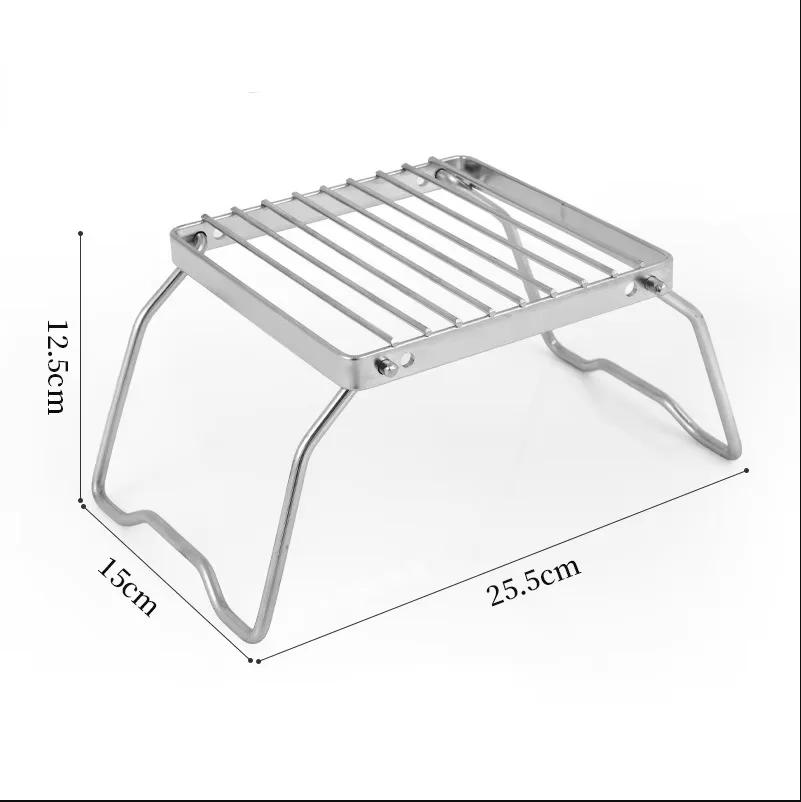 Mini support de tête de poêle pliable en acier inoxydable, Portable, pour l'extérieur, ensemble de s