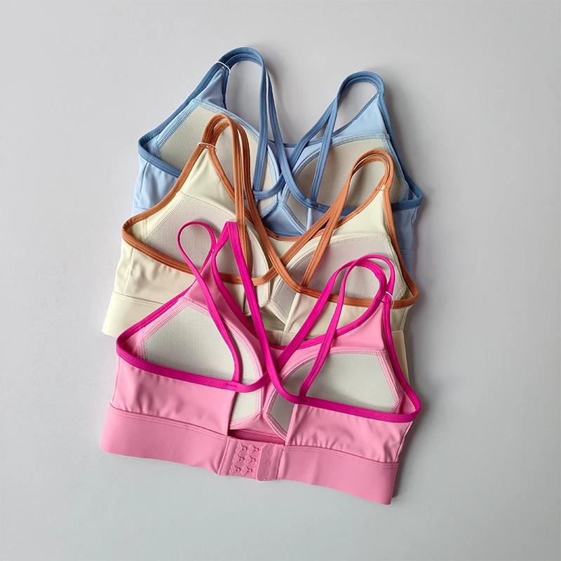Femmes Sport soutien-gorge haut Push Up Fitness fixe avec coussinet Yoga soutien-gorge sous-vêtement