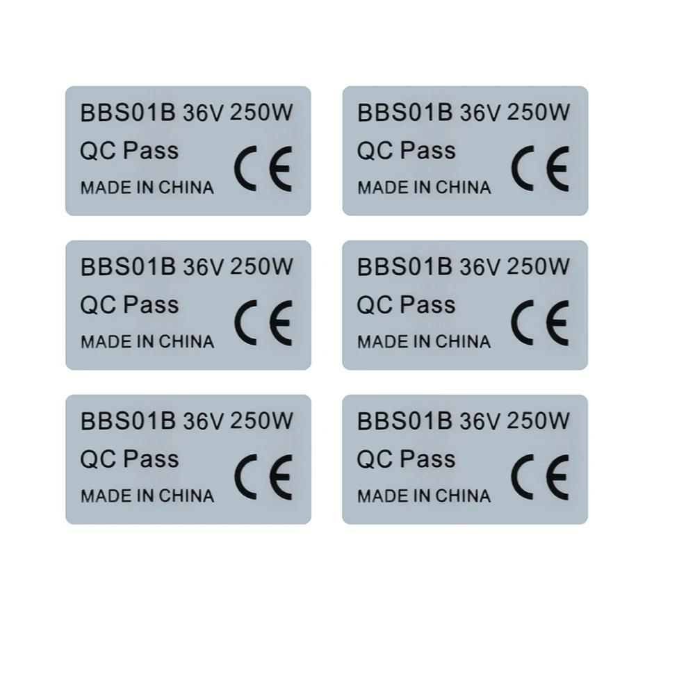 Autocollants de vélo électrique 36V 250W, 6 pièces, pour Bafang BBS01B BBS02B BBHD, moteur d'entraîn