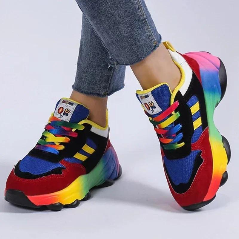 Femmes Sport Sneaker Tennis chaussures de course femme décontracté plate-forme chaussures de mode pa