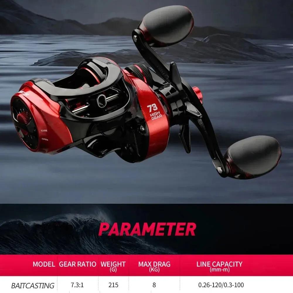 Baitcasting Moulinets De Pêche Max Drag 8kg Ultra Léger Moulinet Moulinet De Pêche pour Bass Brochet