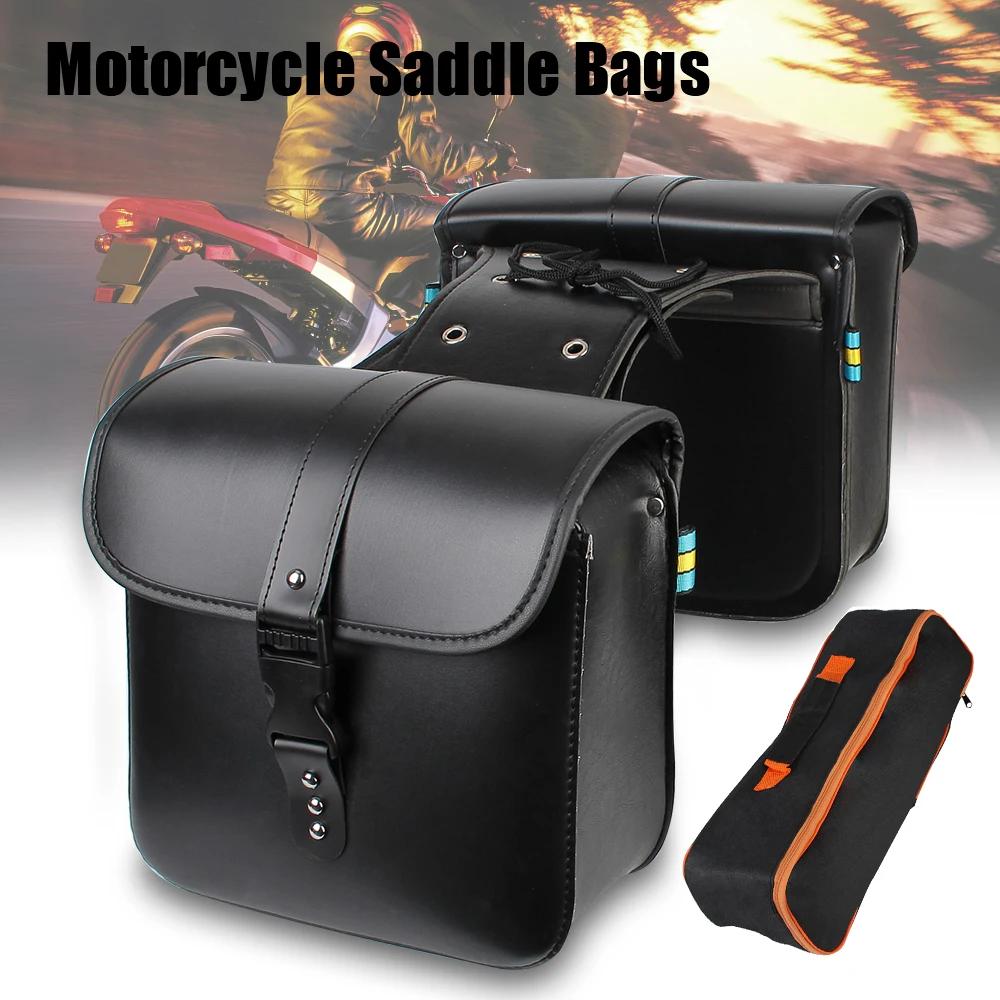 Sacs de selle de moto rétro, pochette mallette de rangement, valise de réservoir de bagages latéraux