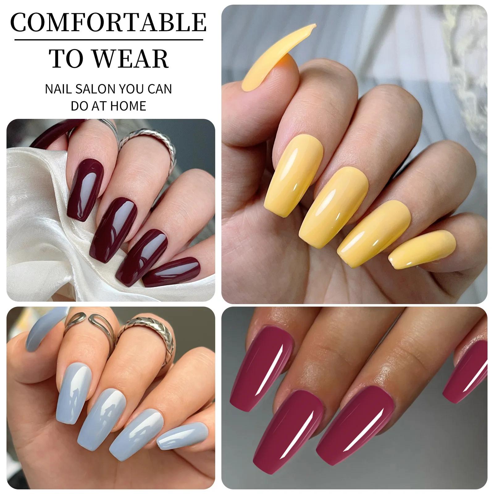 96 pièces en boîte 4 couleurs pointes d'ongles courts Ballet/Coffin/carré couverture complète mat br