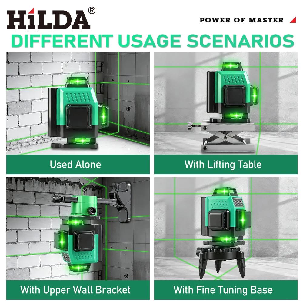 HILDA 16/12 lignes niveau laser ligne verte SelfLeveling 360 horizontal et vertical super puissant f