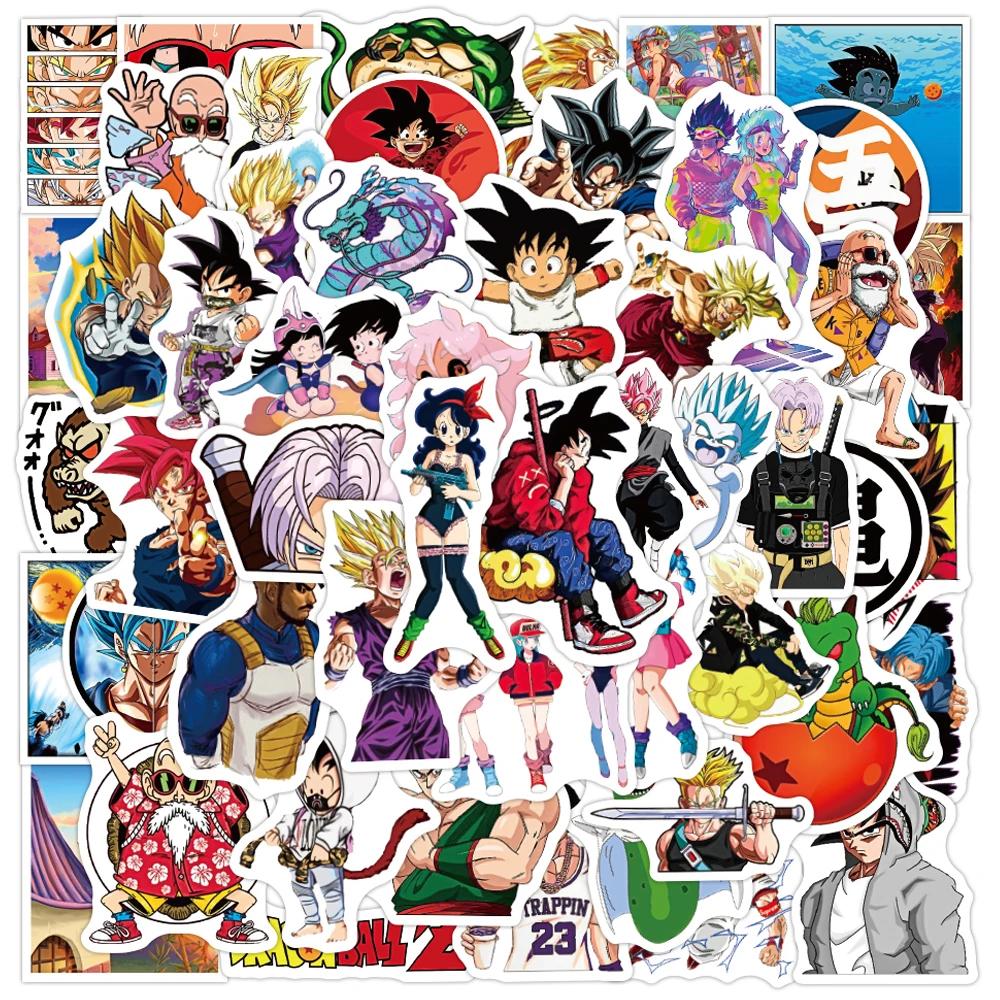 50/100 pièces Cool Anime Dragon Ball autocollants pour enfants jouets Son Goku dessin animé décalcom