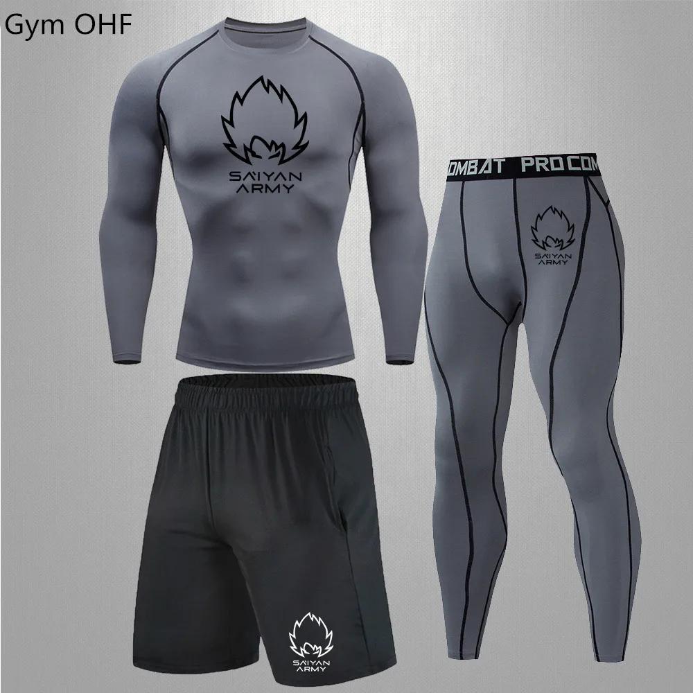 Goku Rashguard survêtement hommes survêtement ensembles pour hommes salle de sport Fitness course sé