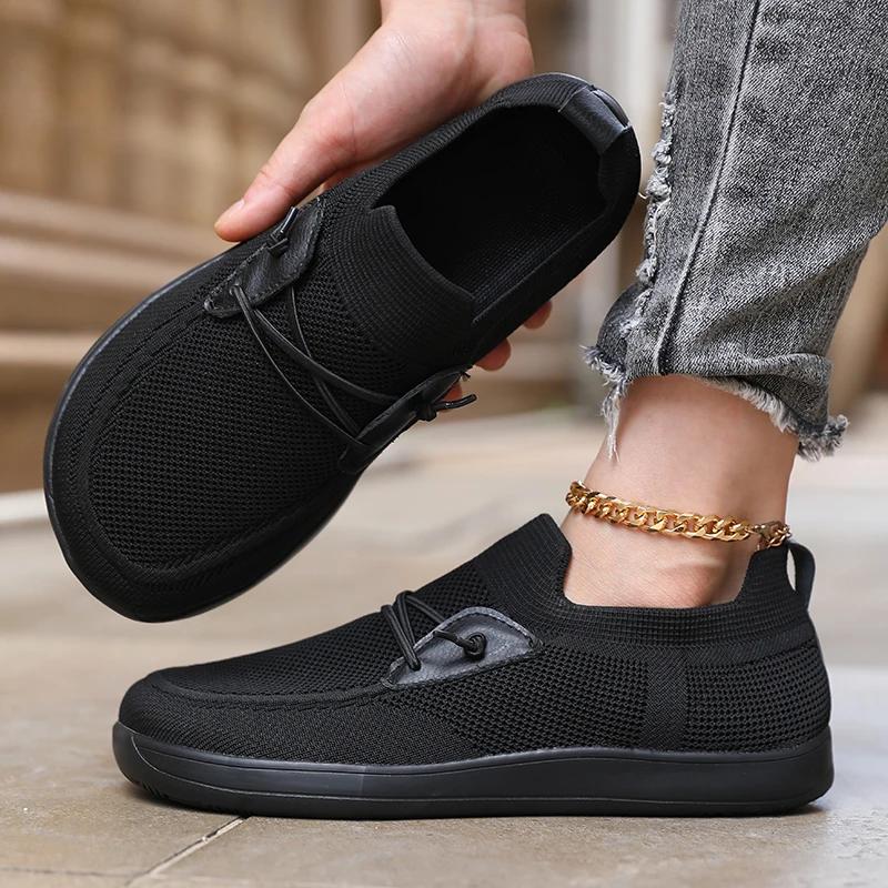 Baskets simples à pieds larges pour femmes, chaussures minimalistes en maille, confortables, zéro ch