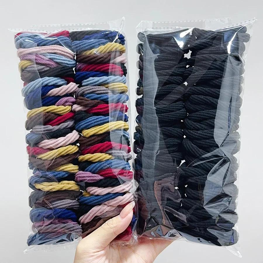 Lot de 50 élastiques à cheveux colorés sans couture pour femmes et filles, attaches pour queue de ch