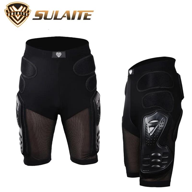 SULAITE Pantalon d'armure de moto Pantalon de motocross Armure longue Entrejambe au genou Protection