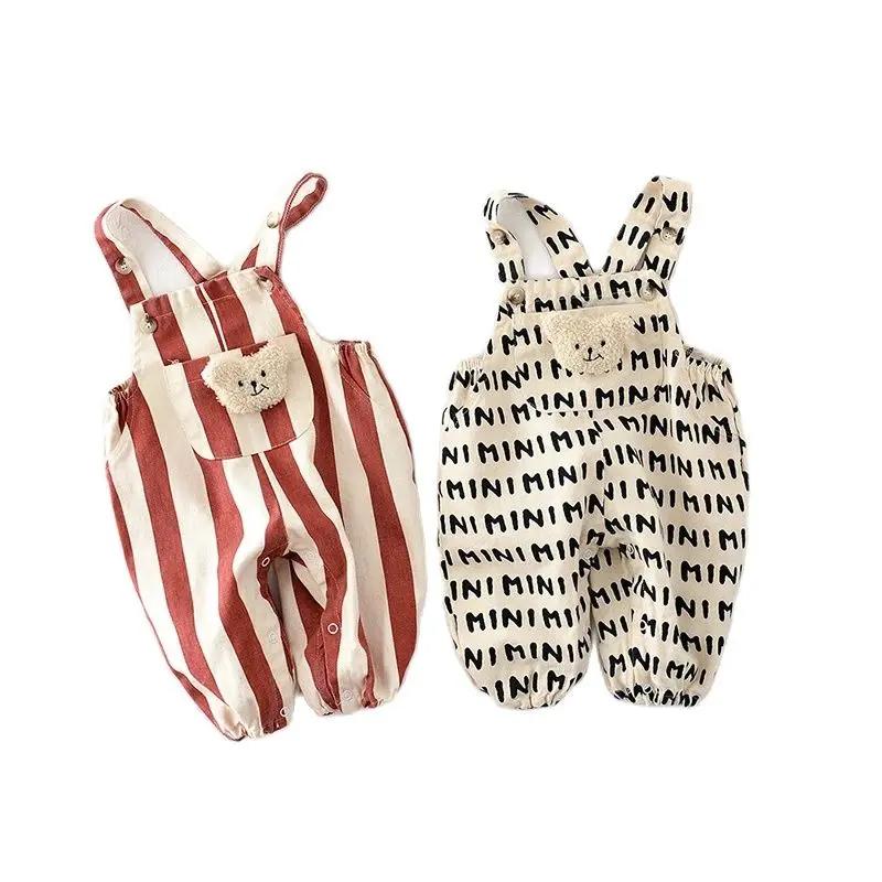 Salopette à rayures pour bébé garçon et fille, pantalon à bretelles, nouvelle collection automne