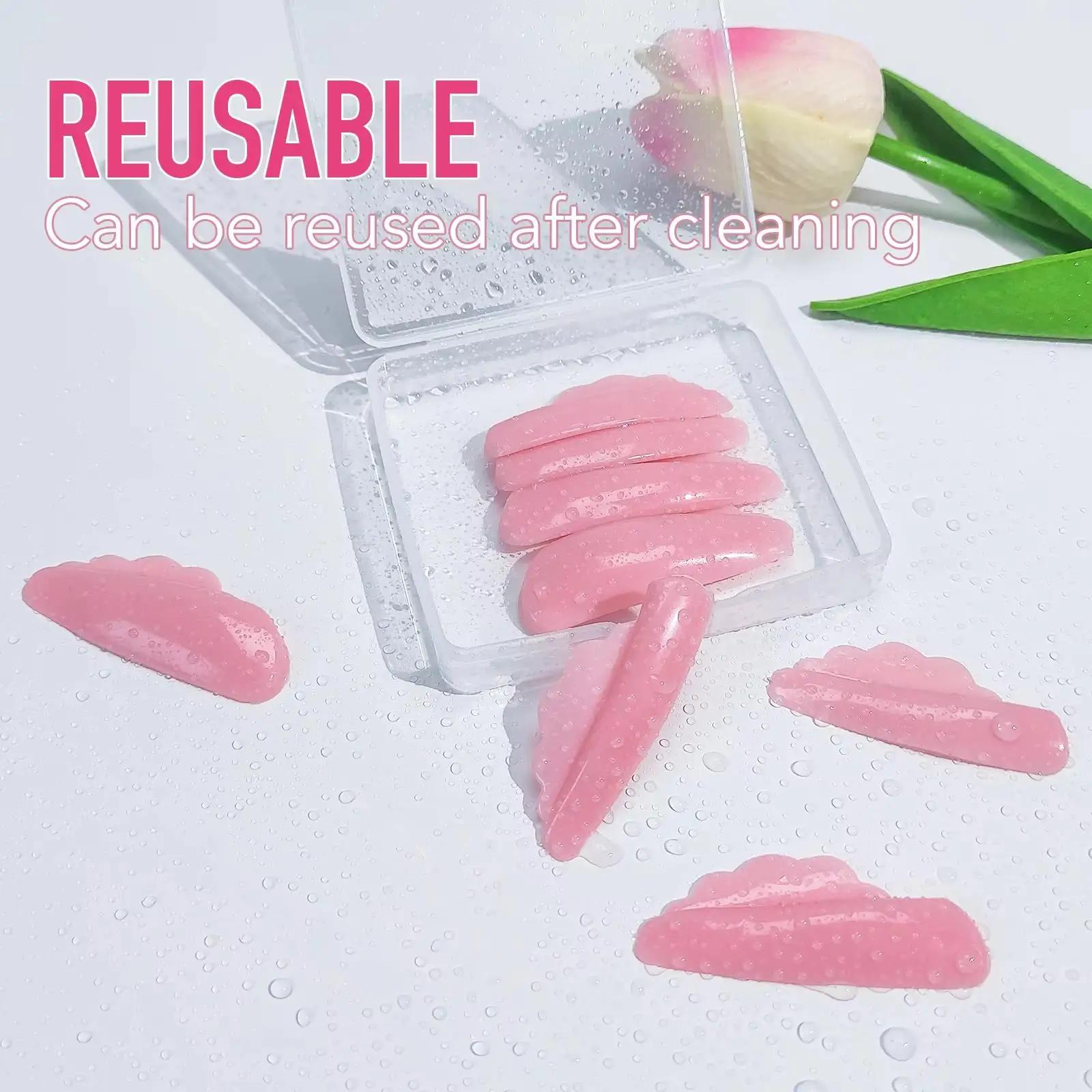 Libeauty nouveau 4 paires de colle gratuite Silicone cils Perm tige bouclier cils ascenseur Pad leva