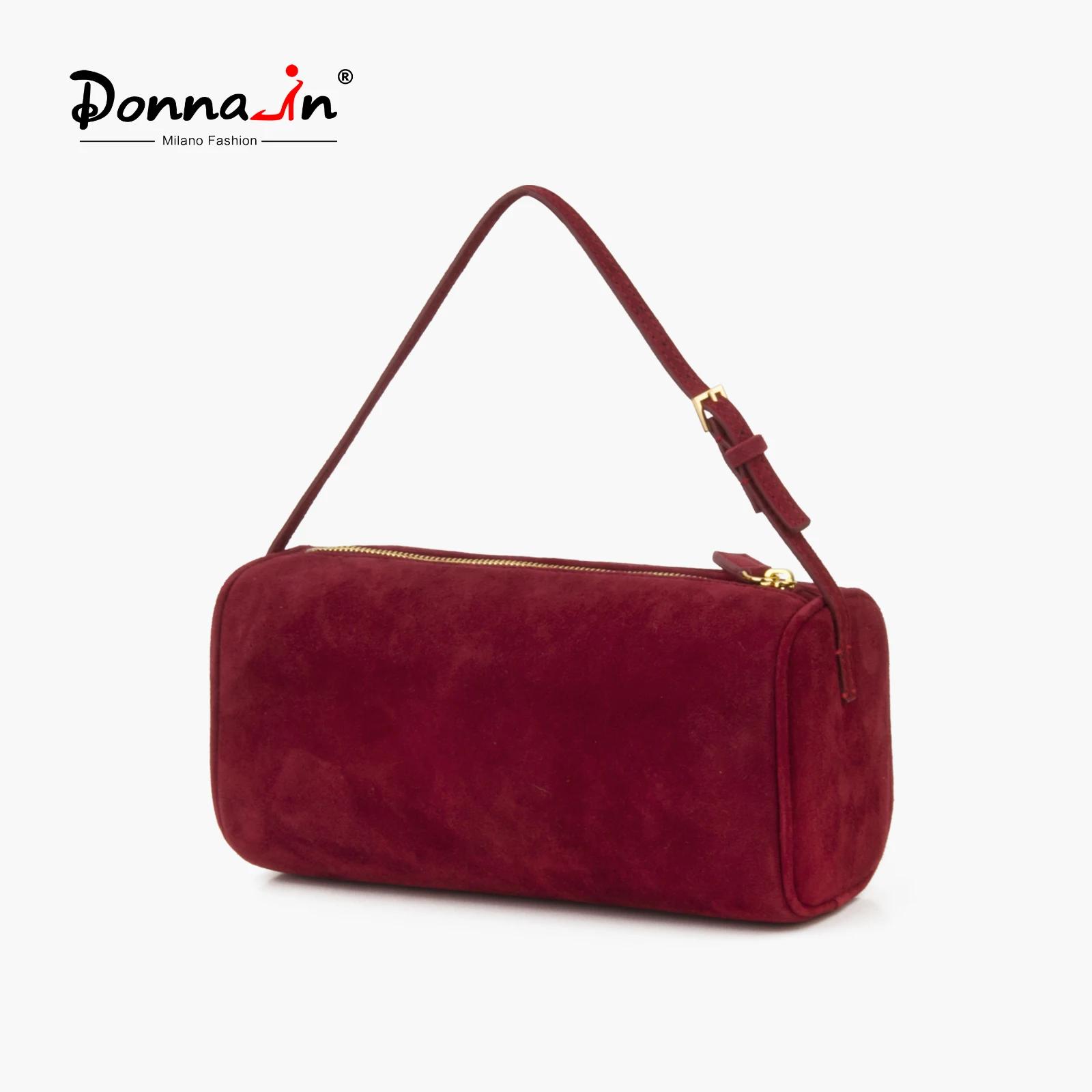 Matna-Petit sac à main en cuir suédé, sac à bandoulière en peau de mouton véritable rouge, initié à