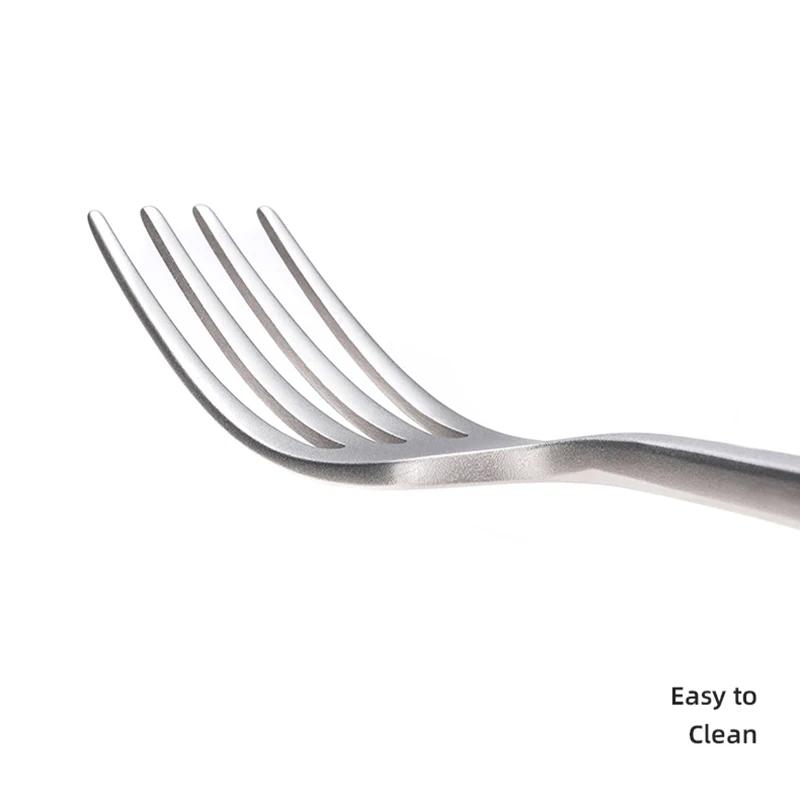 Ensemble de Couverts de Voyage en Titane, Portable, Cuillère, Fourchette, Couteau, Steak, Couverts O