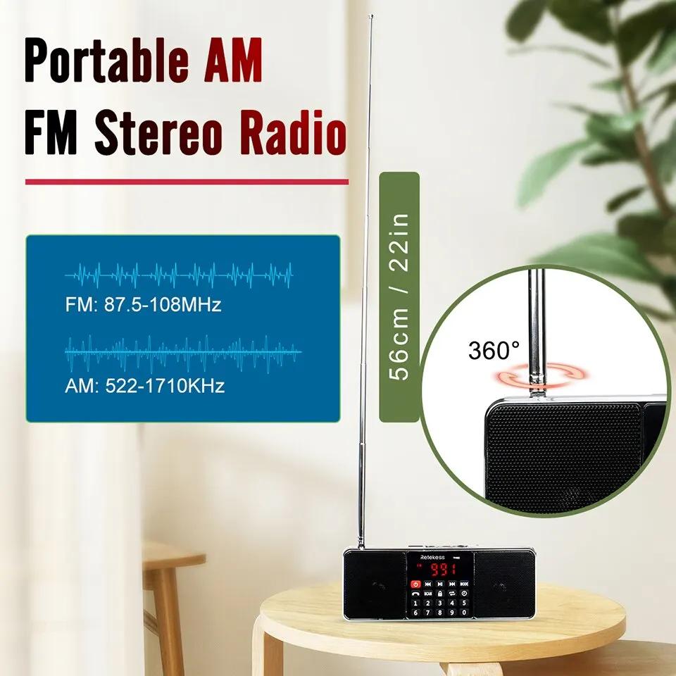 Numérique Portable Radio AM FM Bluetooth Haut-Parleur Stéréo Lecteur MP3 TF Carte SD Lecteur USB Mai