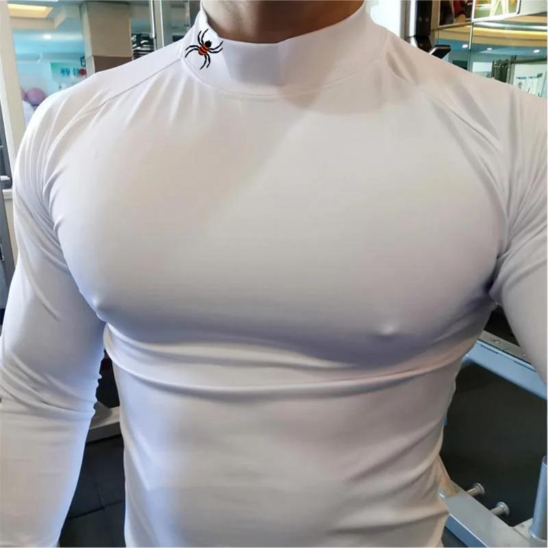 T-Shirt de course à manches longues pour hommes, chemise de Compression, haut de sport, entraînement
