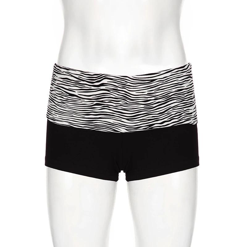 SUCHCUTE décontracté imprimé zèbre élastique Shorts femme maigre taille basse Mini court Y2K Harajuk
