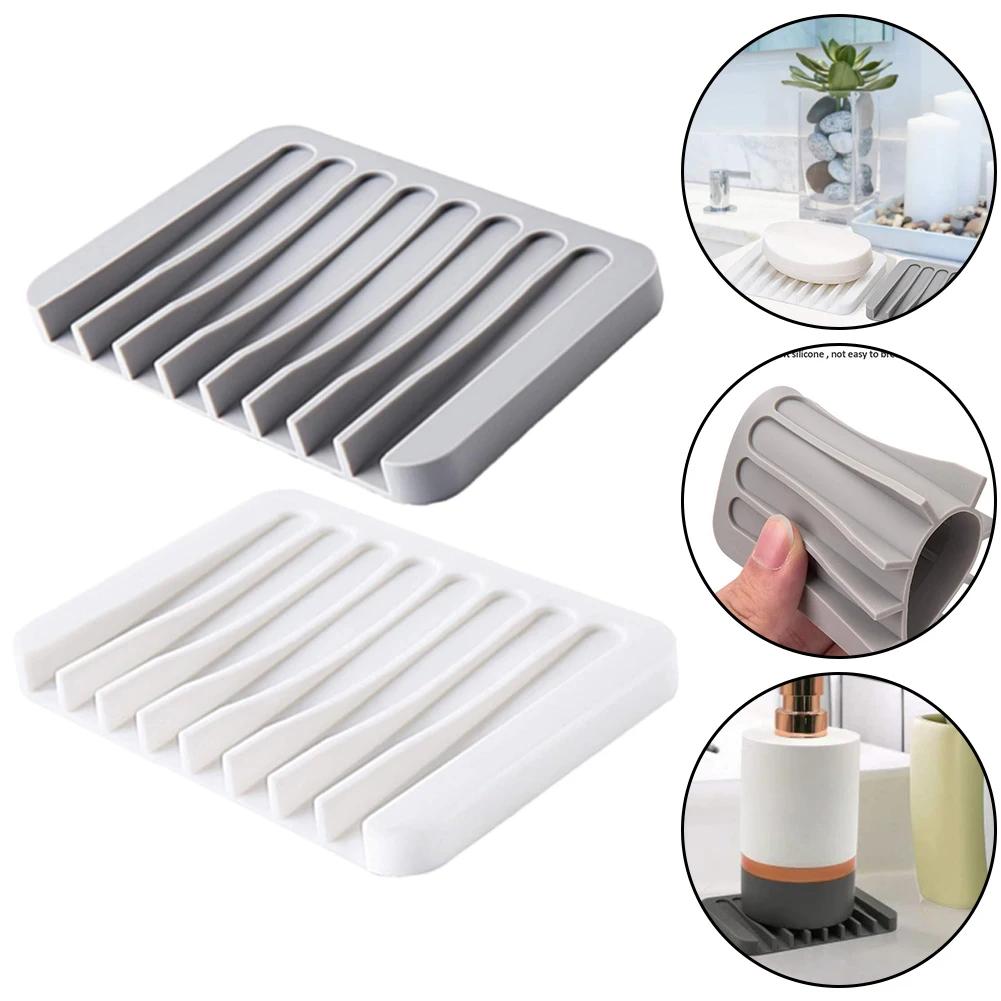 Porte-savon auto-drainant en Silicone de haute qualité, 1/2 pièces, porte-savon innovant, économiseu