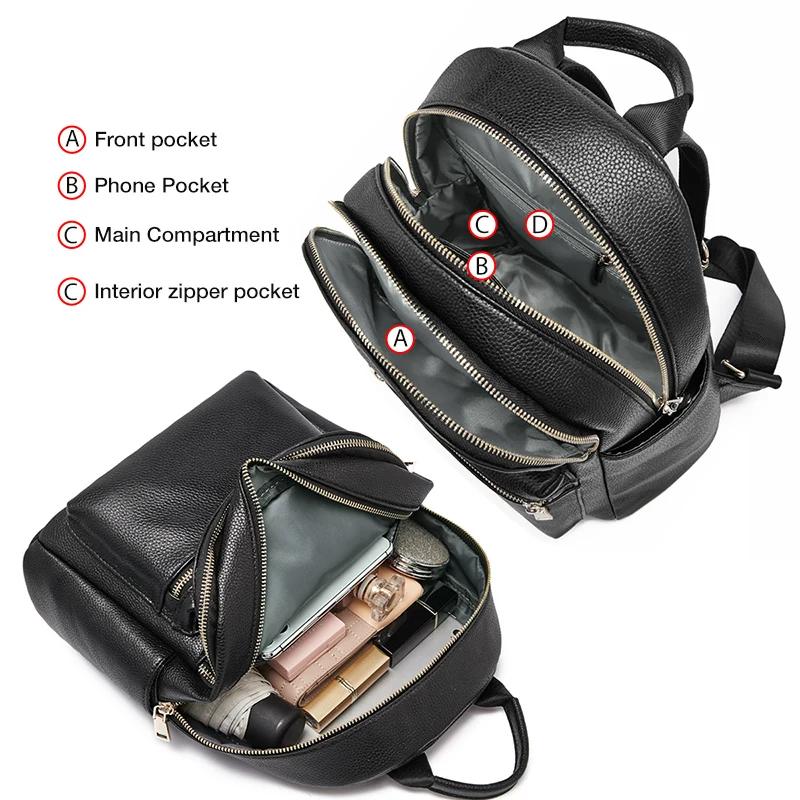 Sac à dos en cuir véritable pour femmes de la marque FOXER, sac à bandoulière de voyage tendance 202