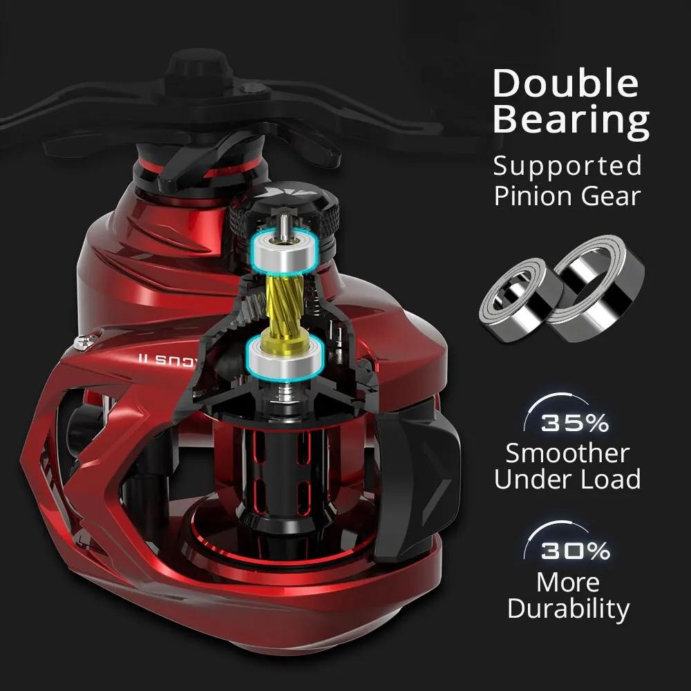 KastKing Spartacus II Rouge Couleur Baitcasting Bobine 8KG Max Glisser 7 + 1 Haute Vitesse Ratio Bob