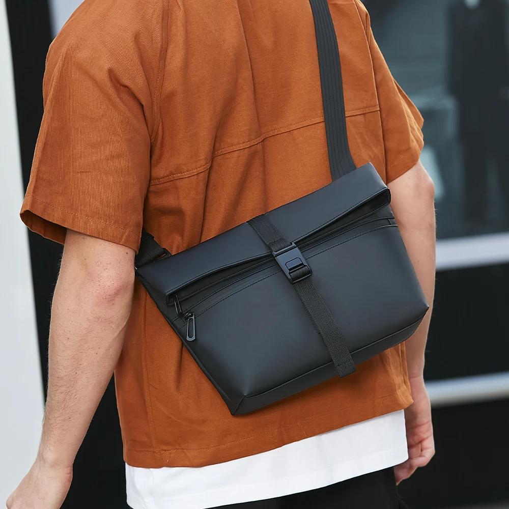 HcanKcan Sac à bandoulière imperméable pour hommes, sac à bandoulière pour ordinateur portable de 13