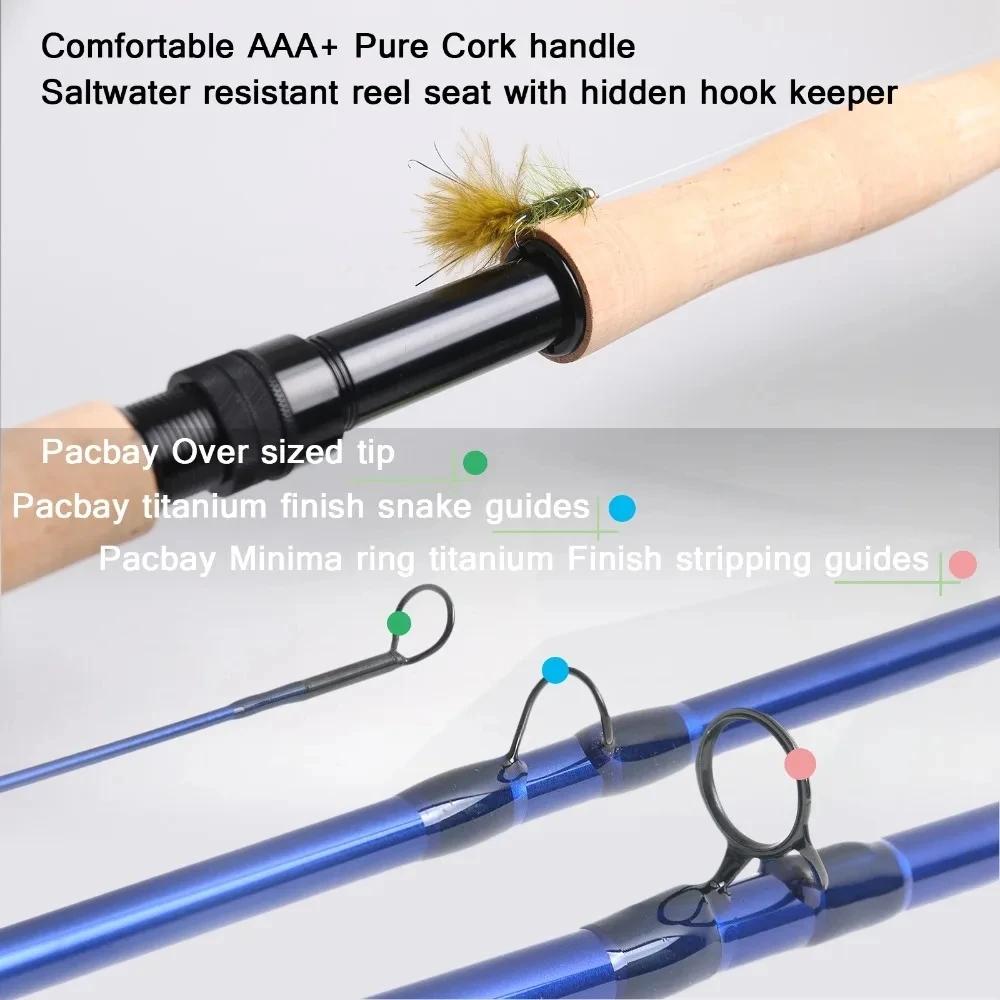 Maximumcatch-Pêche à la mouche d'eau salée, prédateur, fibre de carbone, 9 pieds, 30T, SK, 8wt, 9wt,